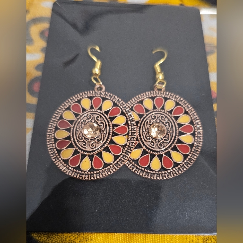 2for$24 Vibrant Floral Dangle Earrings